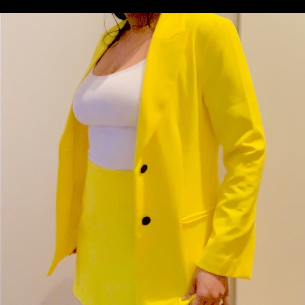 ASOS skirt and blazer set - bright yellow!